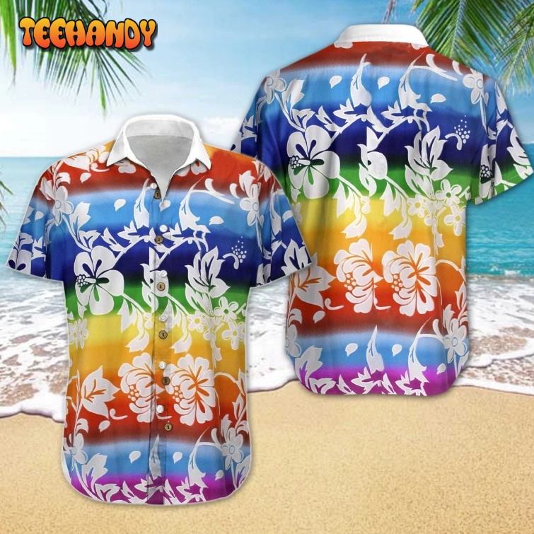 Lgbt Flower Hawaiian Shirt Pride Love Is Love Rainbow Hawaiian Shirt