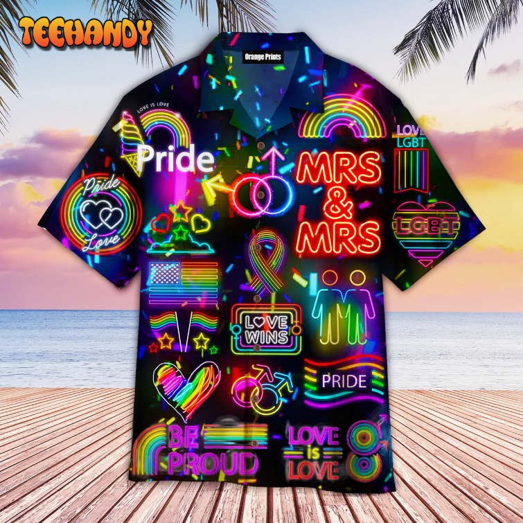 Lgbt Gay Pride Month Hawaiian Shirt, Lesbian Couple Hawaiian Shirts