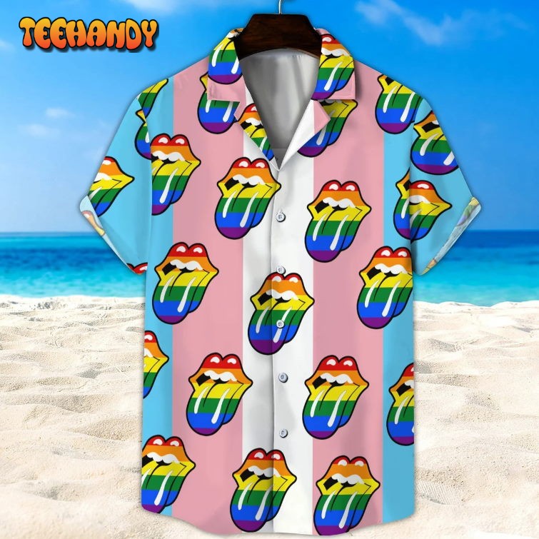 LGBT Hawaii Shirt, Transgender Rainbow Lip Unisex Hawaii Shirt, Beach Short