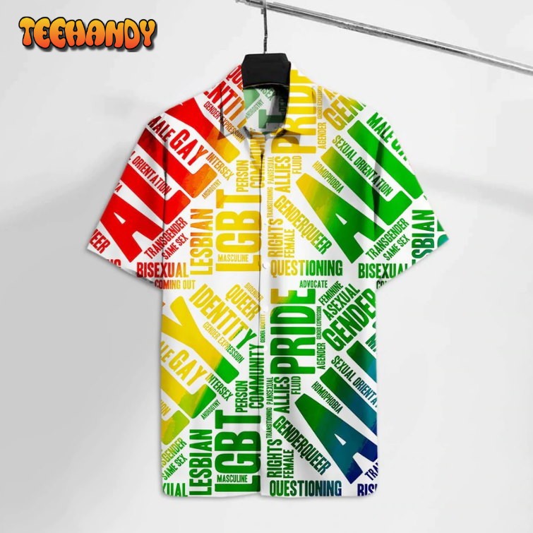 LGBT Hawaiian Shirt LGBT Pride Straight Ally Rainbow Colors Hawaii Tshirt