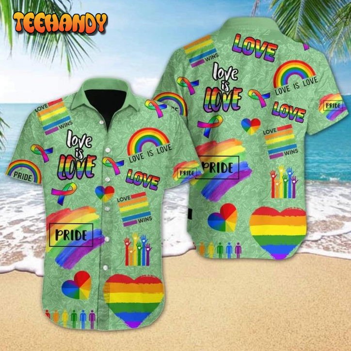 Lgbt Love Is Love Hawaiian Shirt, Love Wins Pride Rainbow Hawaiian Shirt