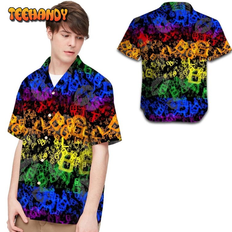 Lgbt Neon Rainbow Color Pride Month Men Hawaiian Shirt