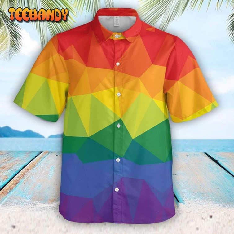 Lgbt Polygon Pattern Hawaiian Shirt For Men And Women Color Hawaiian Shirt