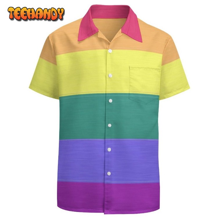 Lgbt Pride Rainbow Flag Pattern Proud Lgbtq Hawaiian Vintage Shirt Mens