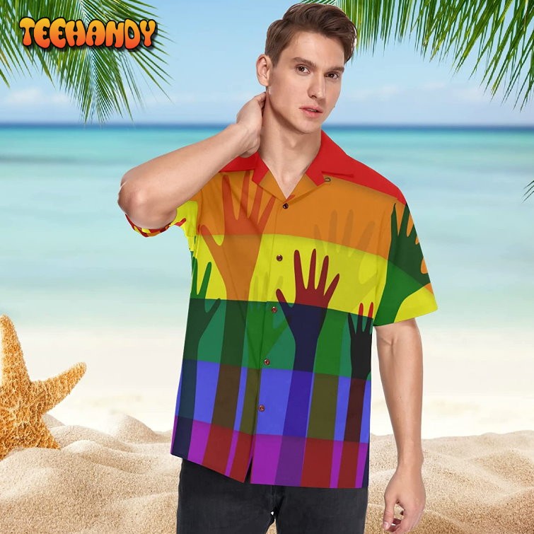 Lgbt Rainbow Flag Men’S Hawaiian Shirt, Pride Ally Hawaii Shirt