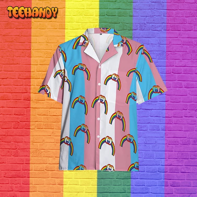 Lgbt Rainbow Hawaiian Shirts For Gay Man, Trans Pride Shirt, Summer Pride