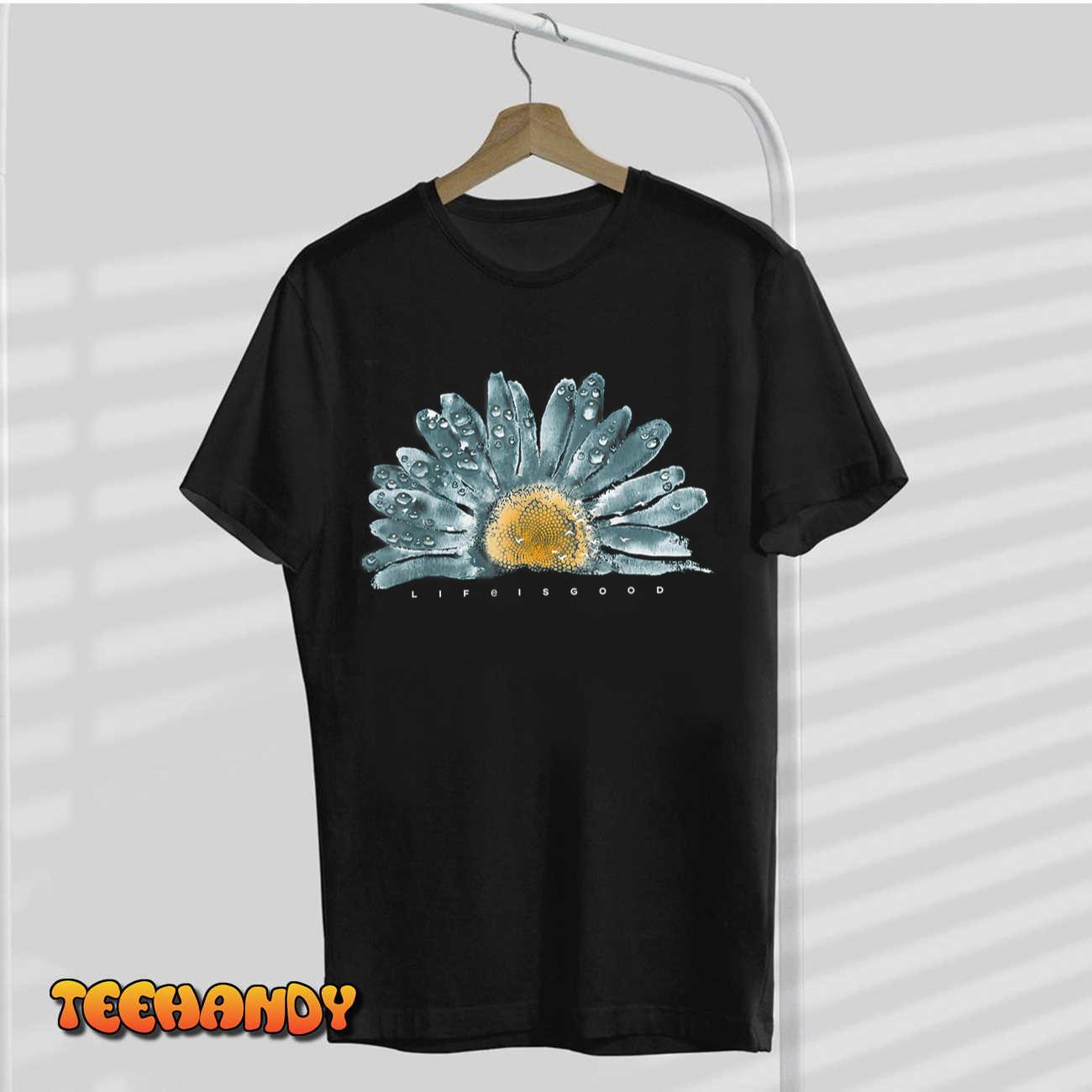 Life Is Funny Really Good Sunflower Men Women Family Black T-Shirt