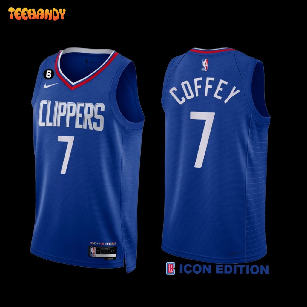 Los Angeles Clippers Amir Coffey 2022-23 Icon Edition NO.6 Patch Jersey Royal