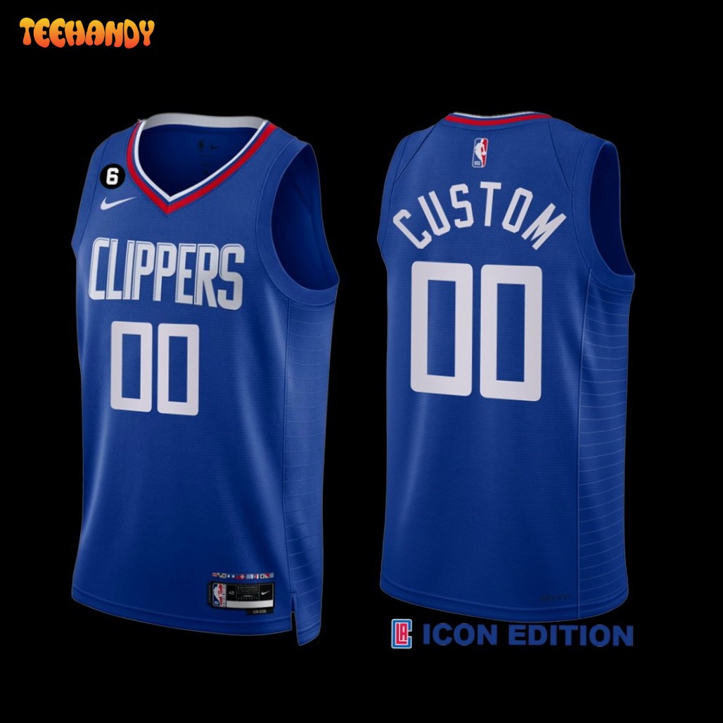 Los Angeles Clippers Custom 2022-23 Icon Edition NO.6 Patch Jersey Royal