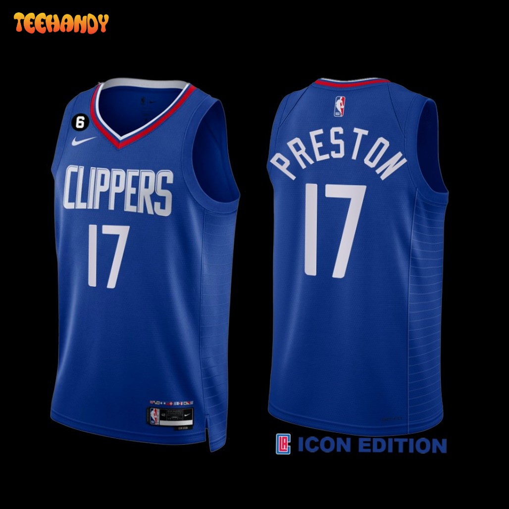 Los Angeles Clippers Jason Preston 2022-23 Icon Edition NO.6 Patch Jersey Royal