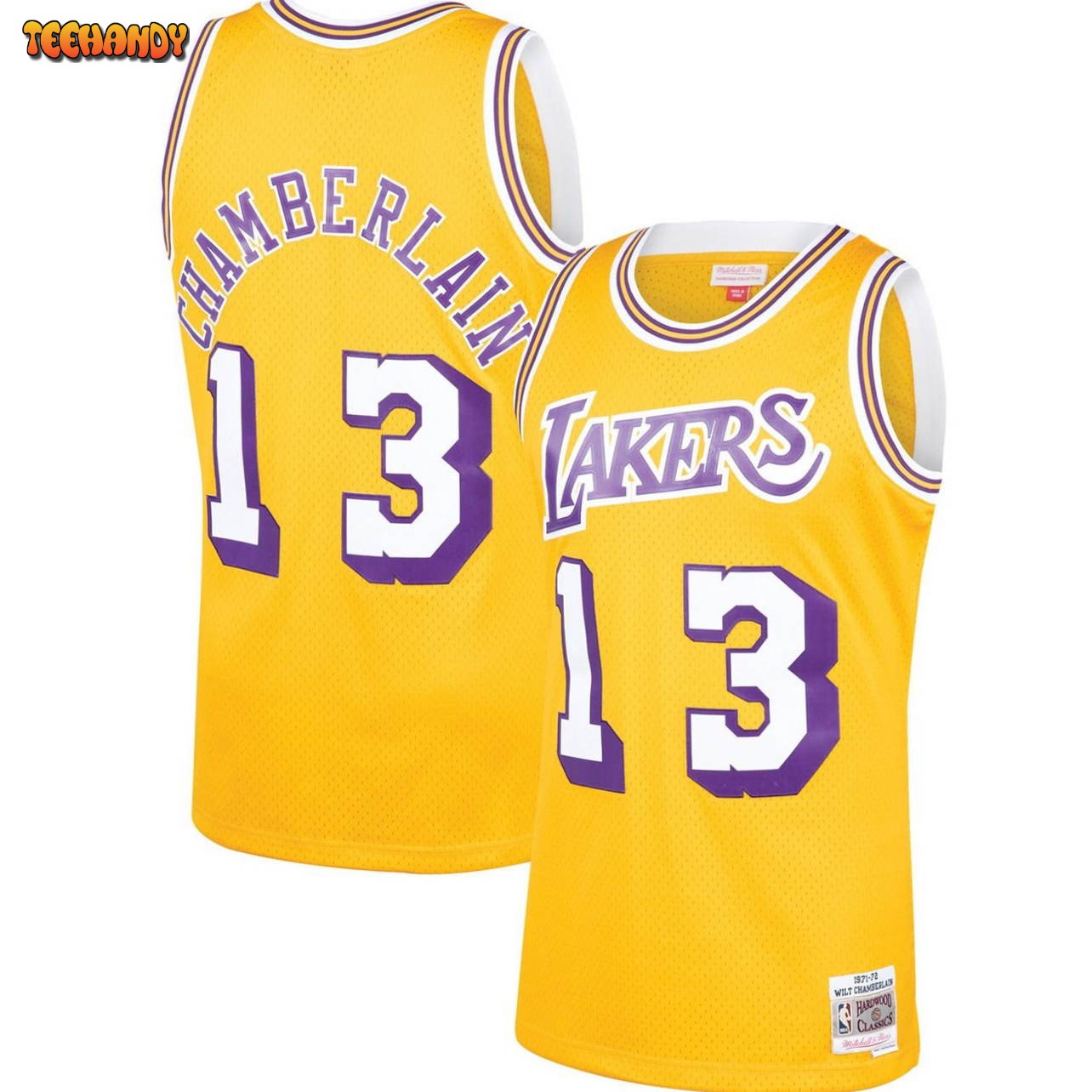 Los Angeles Lakers Wilt Chamberlain Gold 1971-72 Throwback Jersey