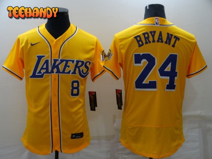 Los Angeles Lakers X Dodgers 8 24 Kobe Bryant Gold Authentic