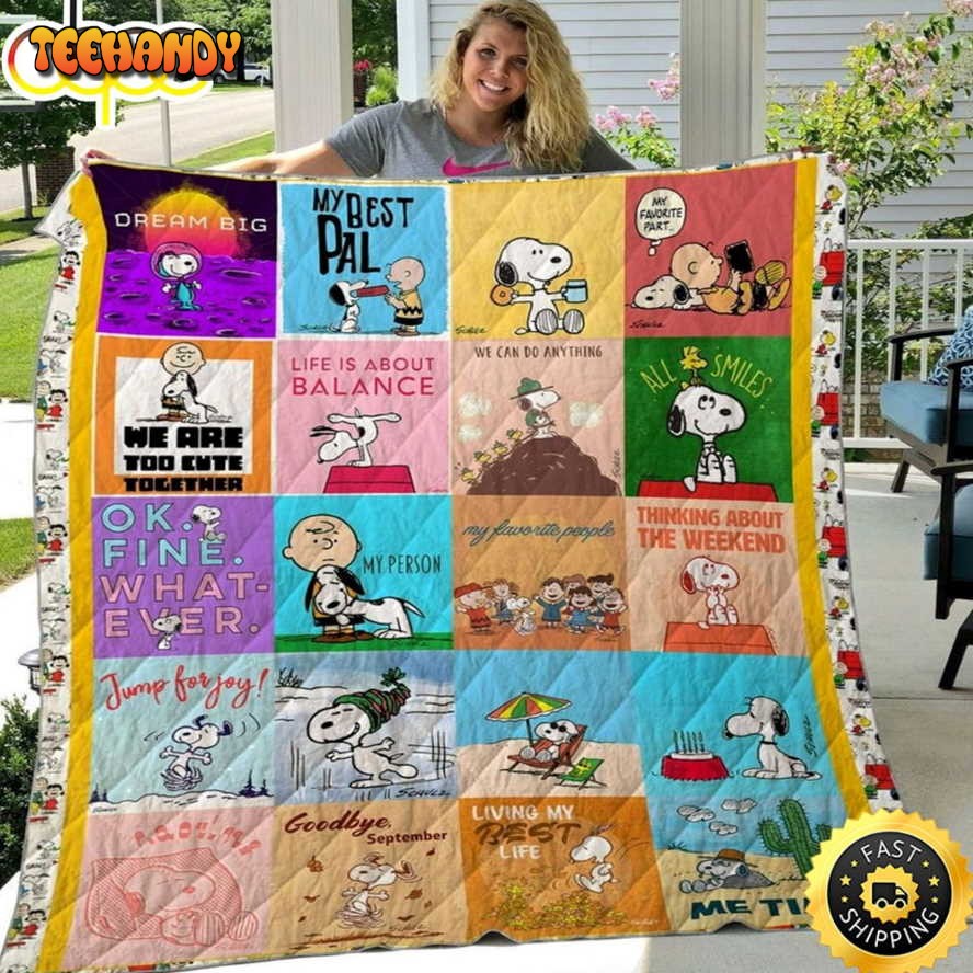 Love Snoopy Quilt Fleece The Peanuts Movie Snoopy Dog Blanket