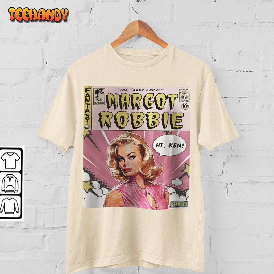 Margot Robbie Merch Book Art, Ms Baby 2023 Retro T Shirt