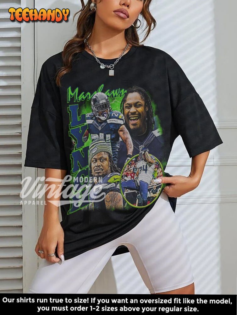 Marshawn Lynch Shirt, Football shirt, Classic 90s Graphic T Shirt