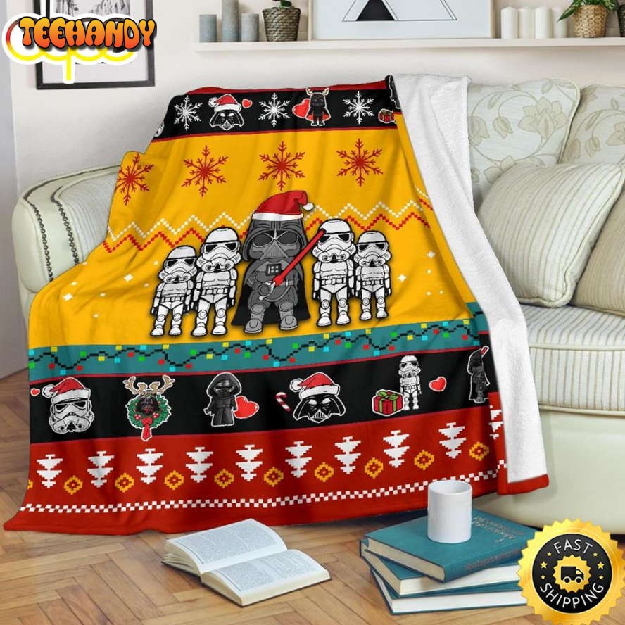 Marvel Star Wars Blanket Darth Vader Stormtrooper Red Yellow Black Blanket