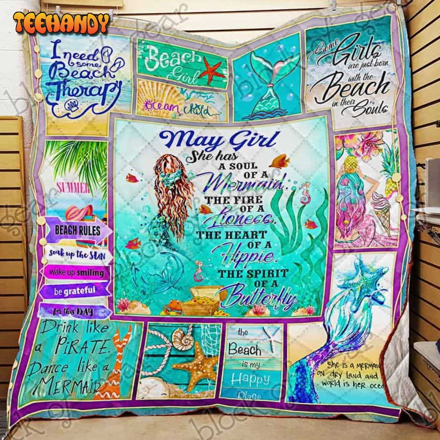 May Girl Soul Of Mermaid 3D Quilt Blanket