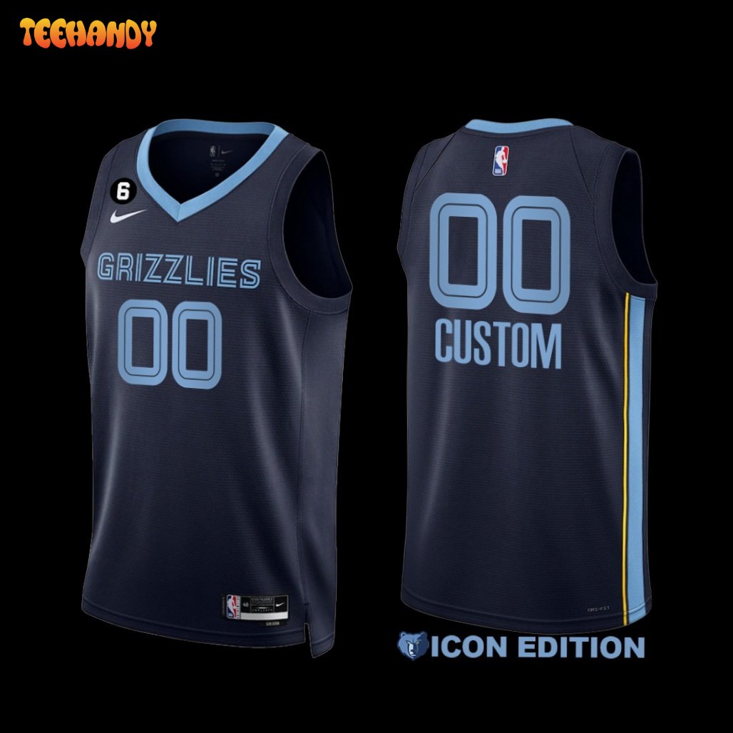 Memphis Grizzlies Custom 2022-23 Navy Icon Edition Jersey