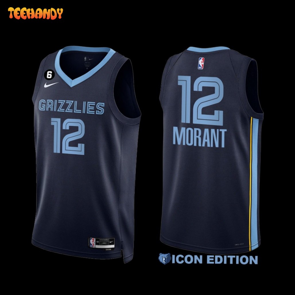 Memphis Grizzlies Ja Morant 2022-23 Navy Icon Edition Jersey