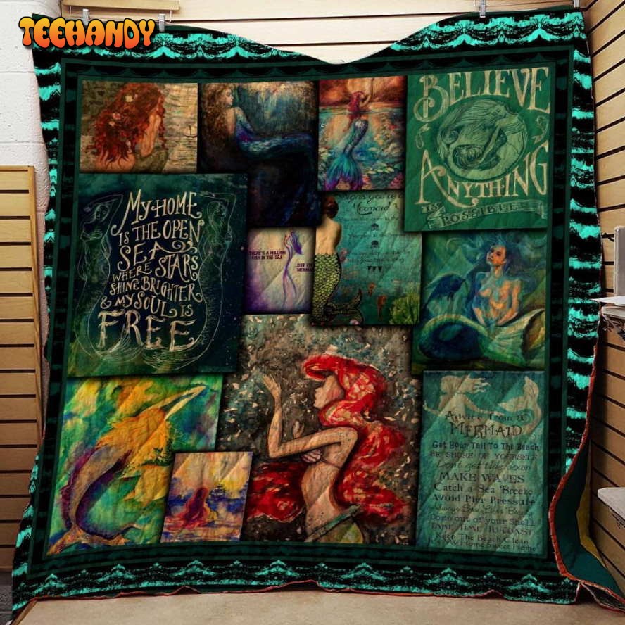 Mermaid Story Under The Sea 3D Quilt Blanket