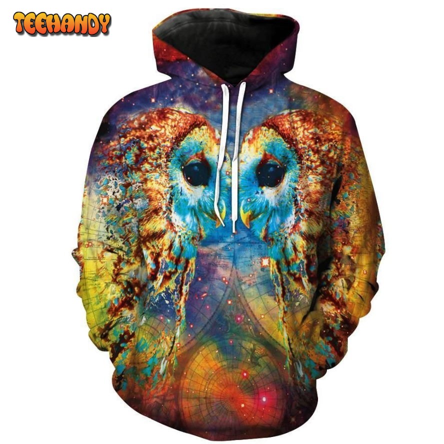 Neon Owls 3D Hoodie For Men Women All Over 3D Printed Hoodie