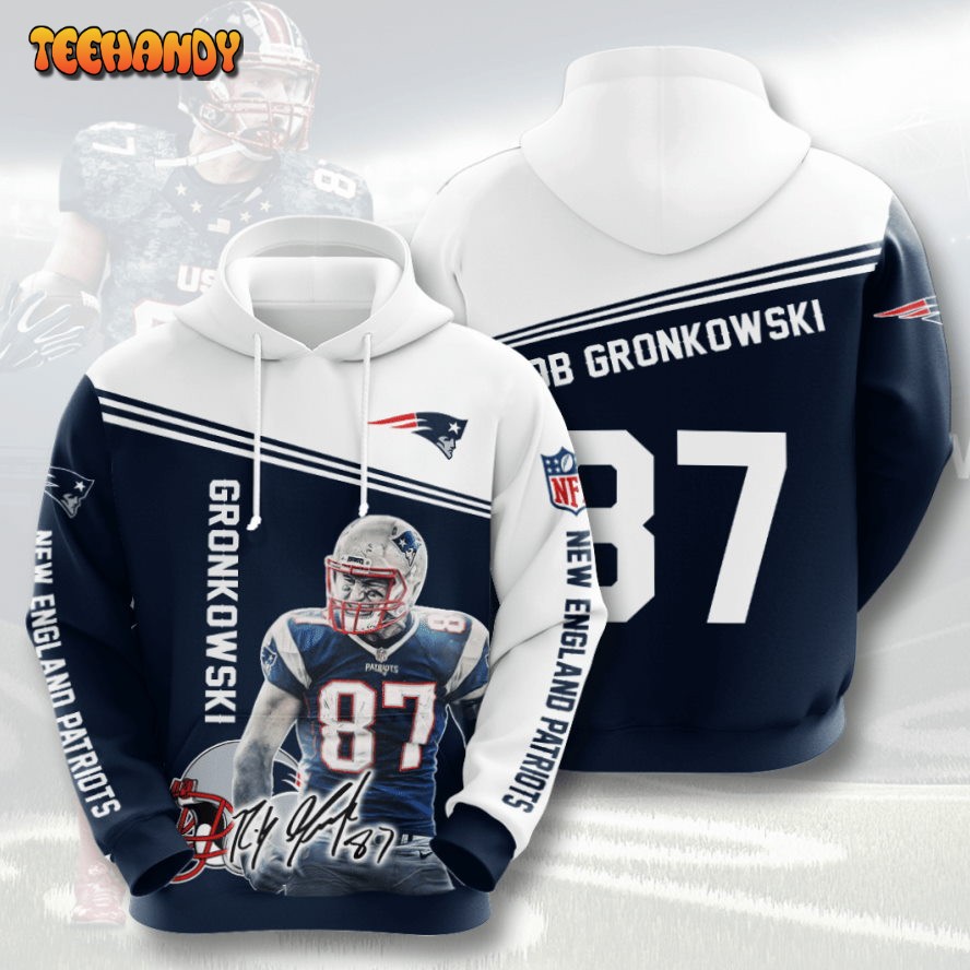 New England Patriots Rob Gronkowski 87 3D Hoodie