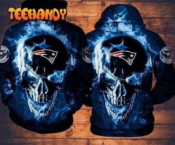 New England Patriots Skull 3D Hoodie Sweatshirt For Fans Men Women Hoodie