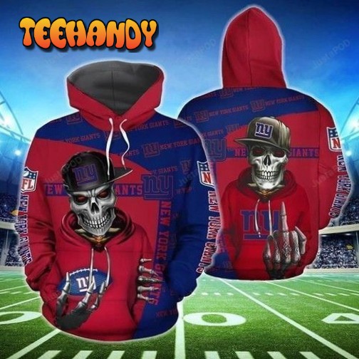 New York Giants Hiphop Skeleton Pullover And Zippered Hoodies Custom 3d Graphic