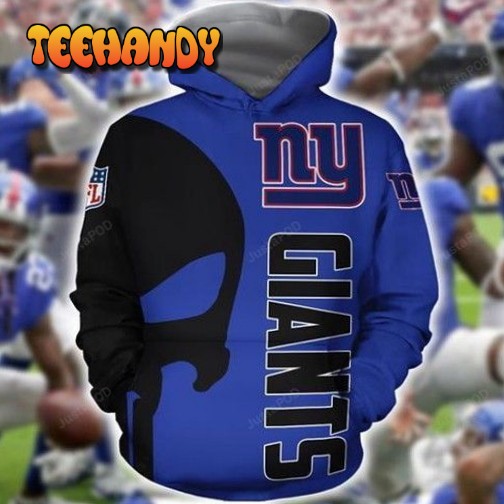 New York Giants Nfl Skull New York Giants Pullover And Zippered Hoodies