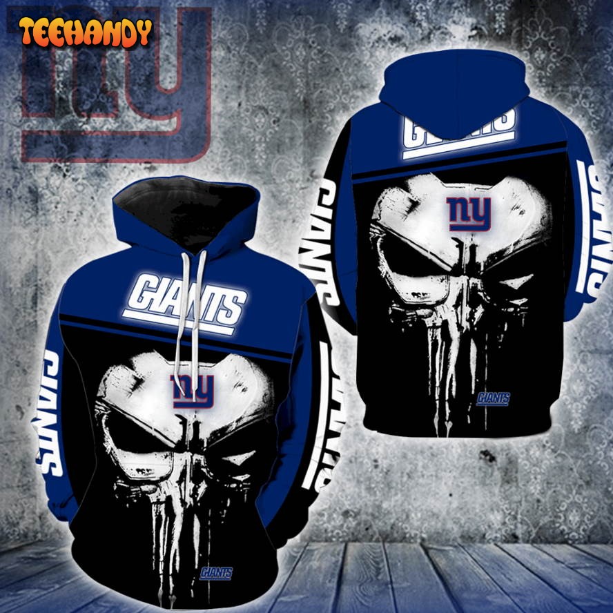 New York Giants Punisher All Over Print 3D Hoodie For Men And Women