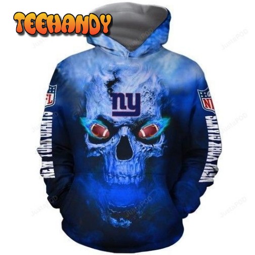 New York Giants Skull Pullover And Zippered Hoodies Custom 3d Graphic