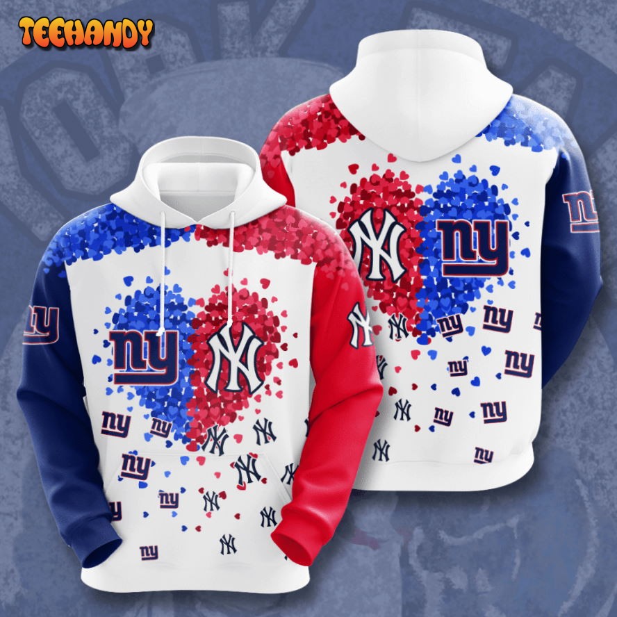 New York Giants Vs New York Yankees 3D Hoodie Sweatshirt For Fans Men Women