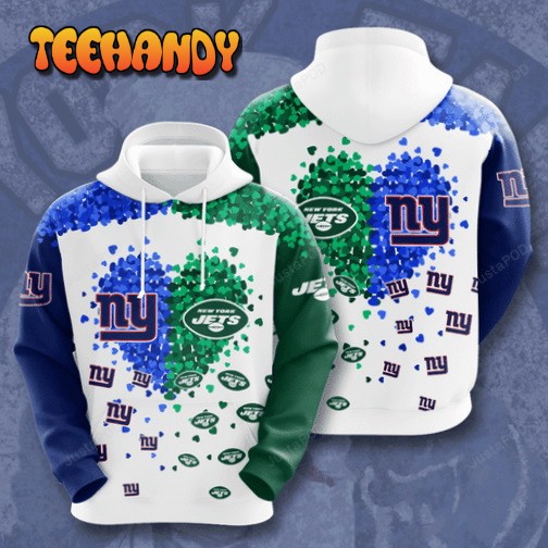 New York Giants X New York Mets Love 3d Hoodie For Men For Women