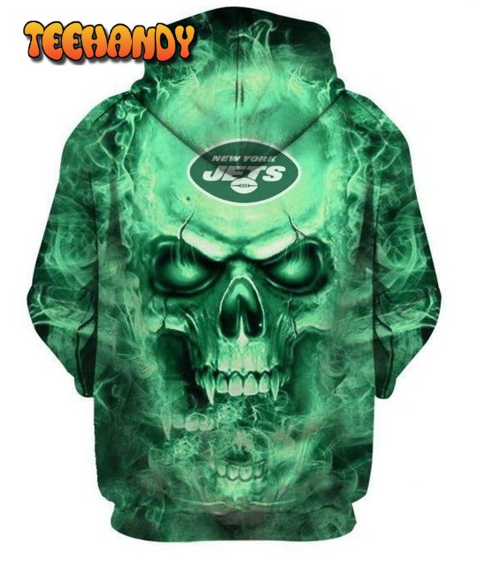 New York Jets Nfl Football Skull Hoodie All Over Print 3D Hoodie Clothing Hoodie