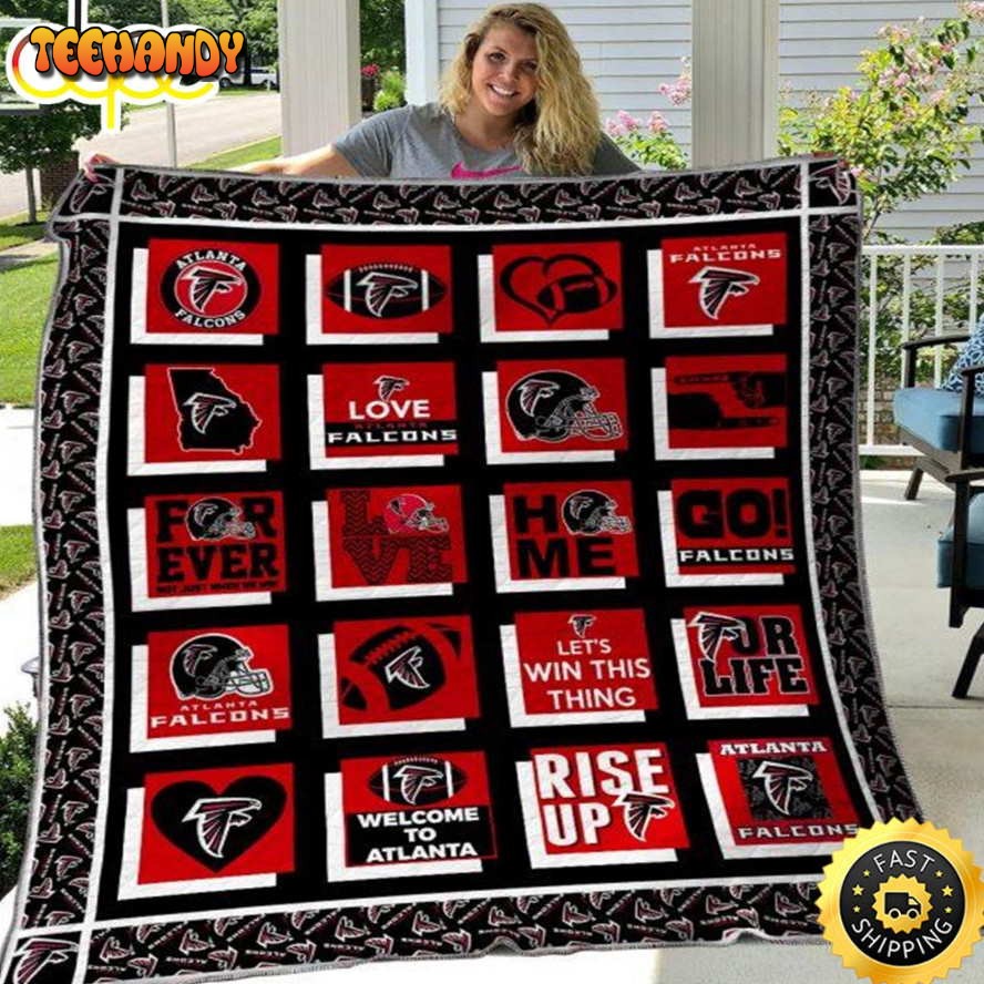 NFL Atlanta Falcons Black Red For Fan NFL Football Blanket Gift