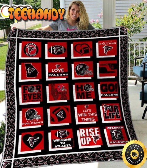 NFL Atlanta Falcons Black Red For Fan NFL Football Blanket Gift