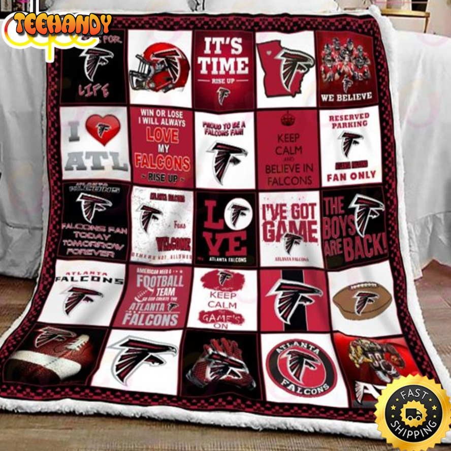 NFL Atlanta Falcons Logo NFL Football Sherpa Fleece Blanket