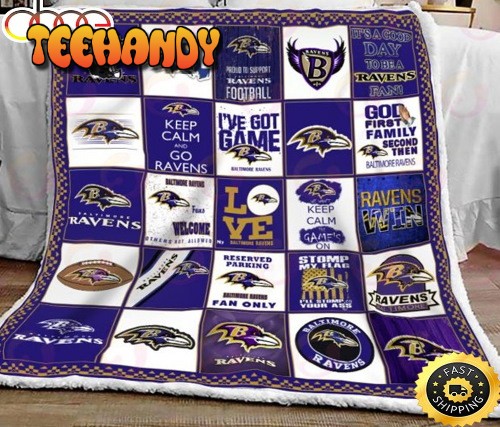 NFL Baltimore Ravens NFL Footballs Sherpa Fleece Blanket