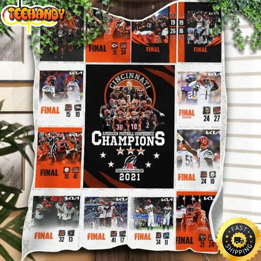 NFL Cincinnati Bengals Champions 2021 For Fan NFL Football Blanket Gift