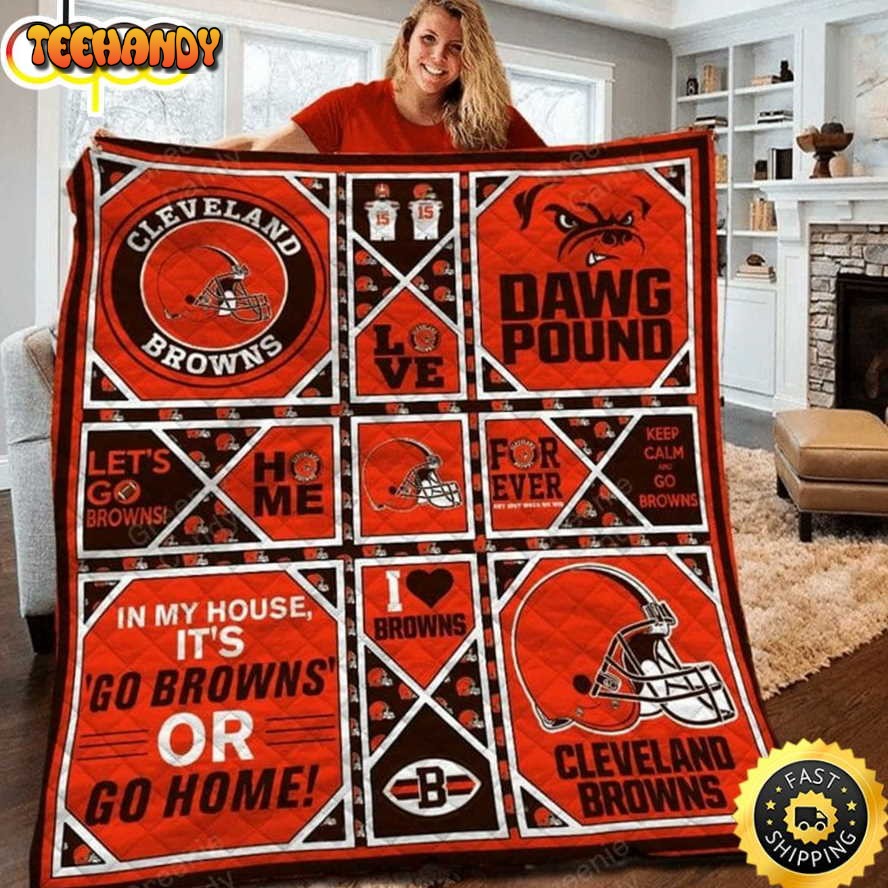 NFL Cleveland Browns Orange Quilt Blanket