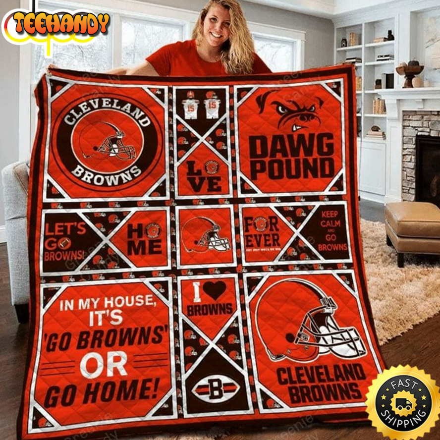 NFL Cleveland Browns Orange Quilt Blanket