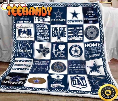 NFL Dallas Cowboys Logo NFL Football Sherpa Fleece Blanket