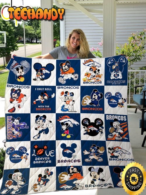 NFL Denver Broncos Navy Blue White For Fan NFL Football Blanket Gift