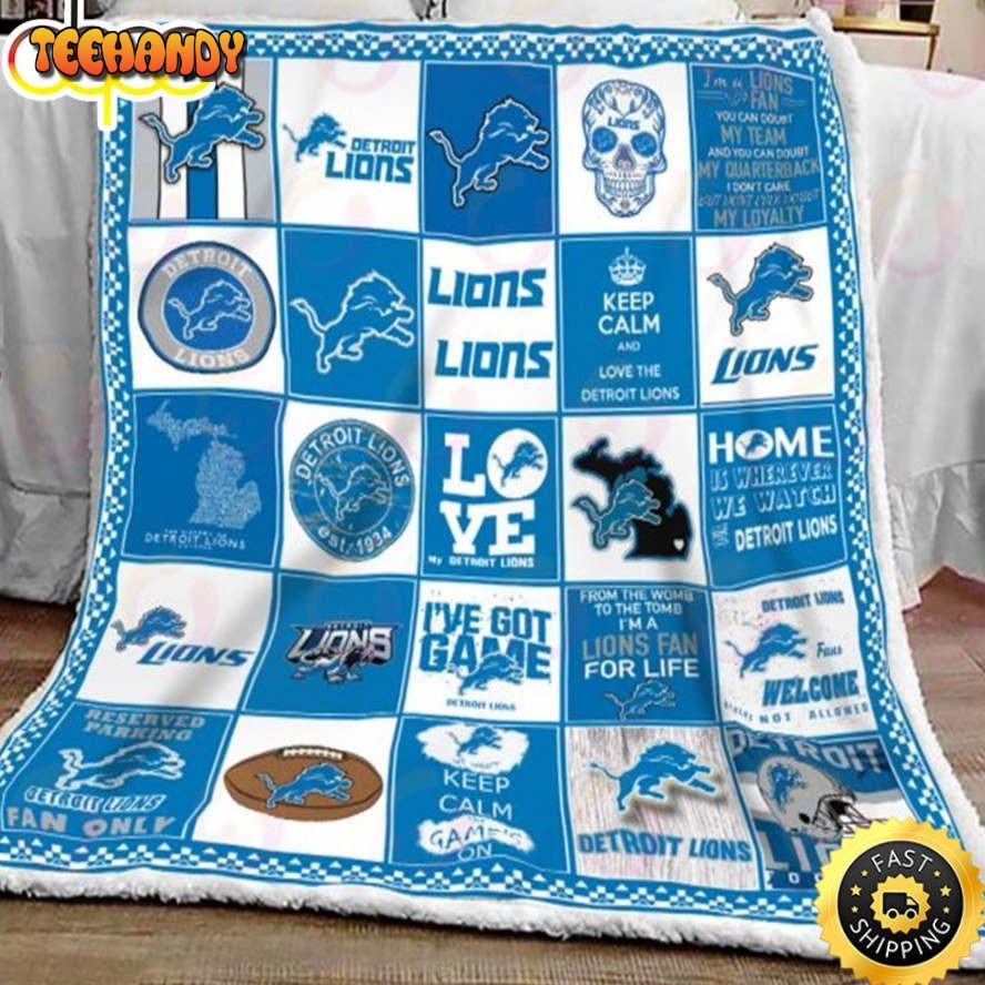 NFL Detroit Lions NFL Football Sherpa Fleece Blanket