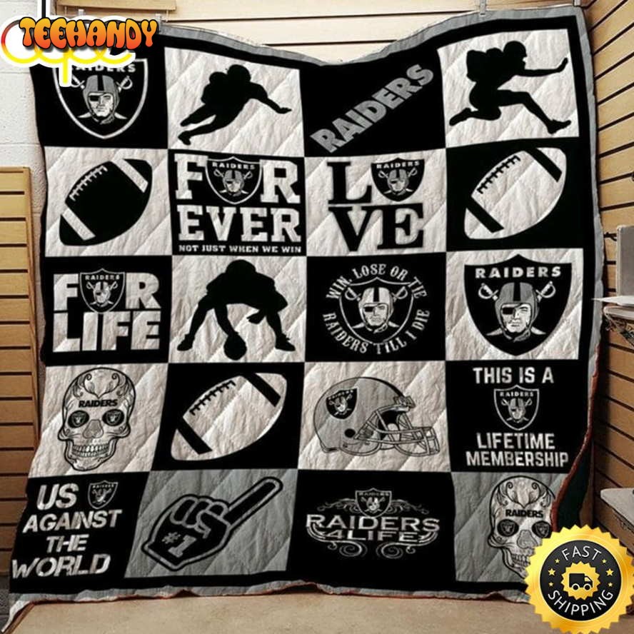 NFL Las Vegas Raiders Black Silver For Fan NFL Football Blanket Gift