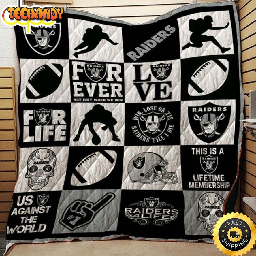 NFL Las Vegas Raiders Black Silver For Fan NFL Football Blanket Gift