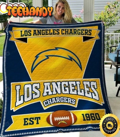 NFL Los Angeles Chargers Navy Blue Gold Est 1960 NFL Football Blanket