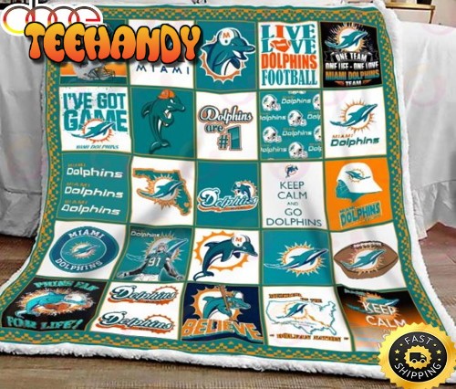 NFL Miami Dolphins NFL Football Sherpa Fleece Blanket