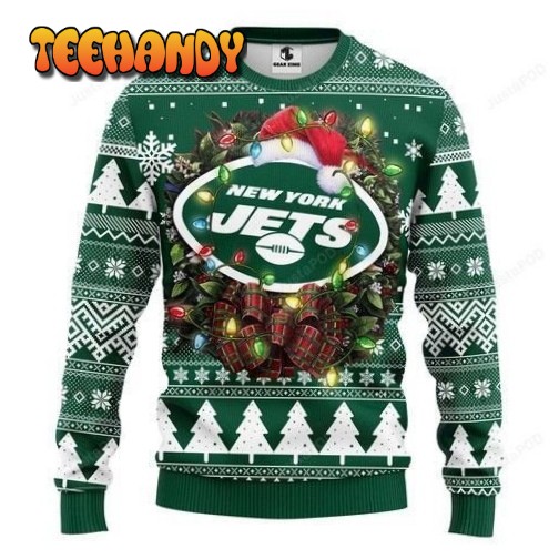 NFL New York Jets Christmas All Over Print Outwear Ugly Sweater -  YesItCustom