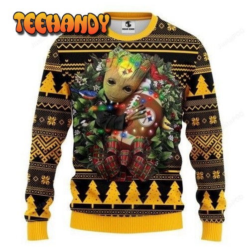 Nfl Pittsburgh Steelers Groot Hug Ugly Christmas Sweater